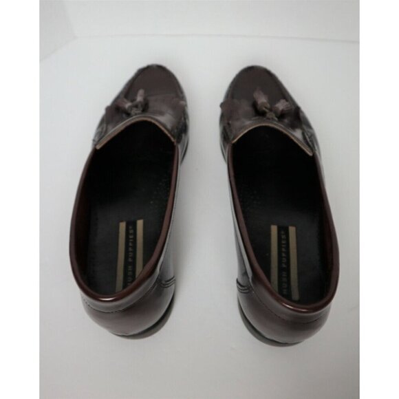 MEN'S BURGUNDY RED LEATHER LOAFER W/ TASSELS HUSH PUPPIES - SIZE 8M - Picture 8 of 9